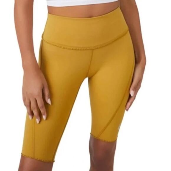 Free People Womens Heart Rate Shorts Alchemy Mustard Yellow Size M Medium - Picture 7 of 7